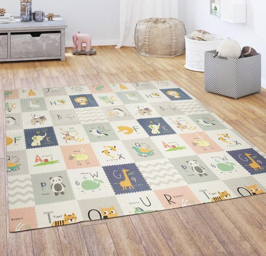 Speelkleed Kruipkleed Kinderen Kleed Opvouwbaar Afwasbaar Omkeerbaar Dier Motief 180x200 cm