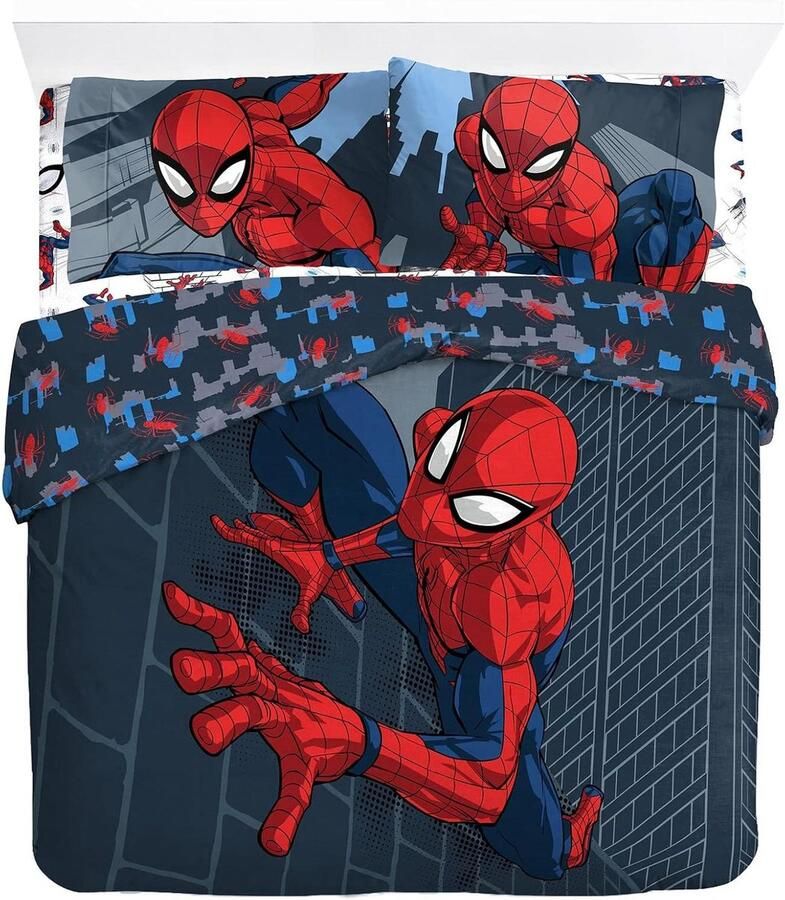 Spiderman City Streets tweepersoonsbed met dekbedovertrek 200 x 200 cm + 2 kussenslopen 50 x 70 cm 100% katoen van Marvel