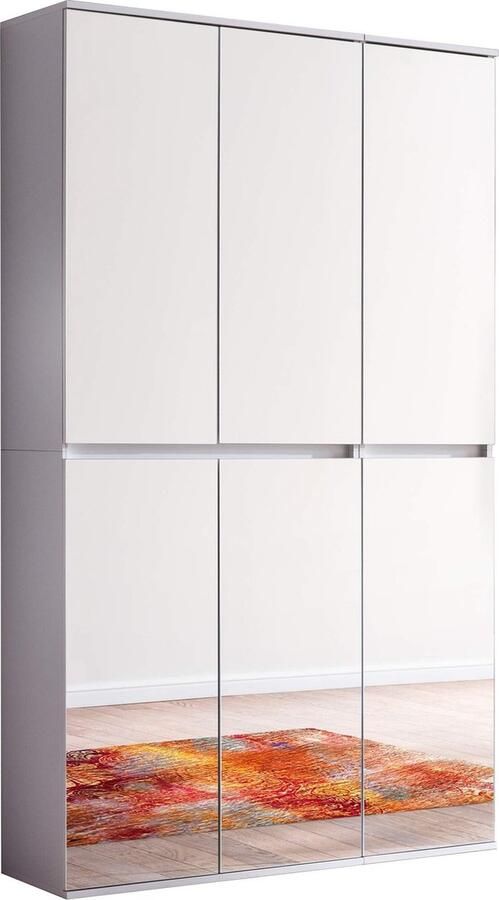 Rootz Living Rootz Spiegelkast Opbergkast Kledingkast Organizer Dressoir Wit 111x191x34 cm