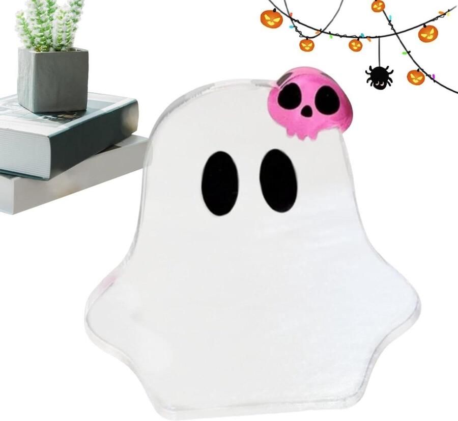 Spook ornamenten Halloween decoratief beeldje voor op het bureau met transparant acryl Leuk voor Halloween.sfeer
