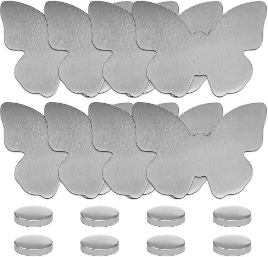 Sporgo 8 stuks magnetische tafelkleedgewichten: magnetische vlindertafelkleedclips van roestvrij staal tafelkleedgewichten buiten voor tafelkleden gordijnen koelkast