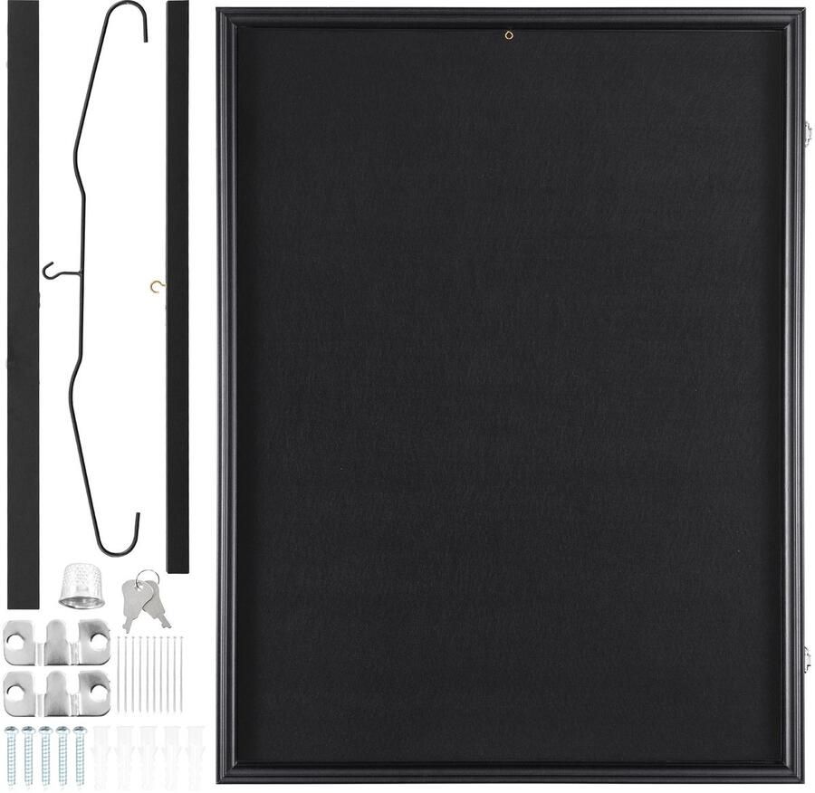 Jersey Presentatielijst 23 3 X 31 2 X 1 5 Inch Grote Afsluitbare Schaduwbox voor Sportshirts met 98% Uv-Beschermd Pc-Glas En Hangers