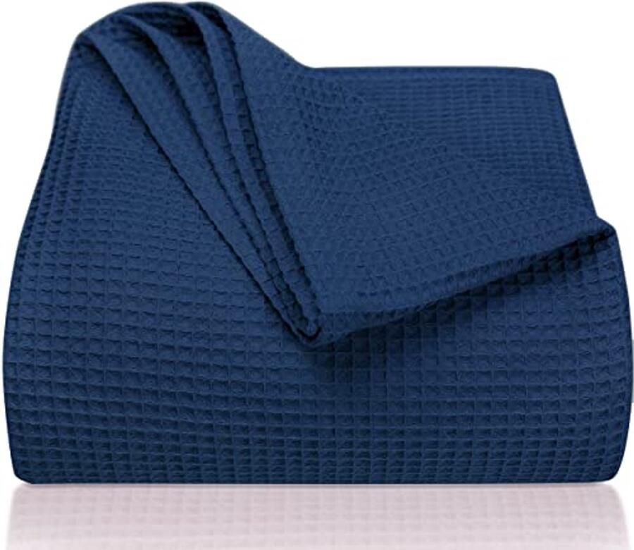 Sprei 180 x 220 cm Wafelpiqué 100% Katoen Lichte Zomer Deken Katoenen Deken voor Bed of Bank Luchtige en Comfortabele Dekens