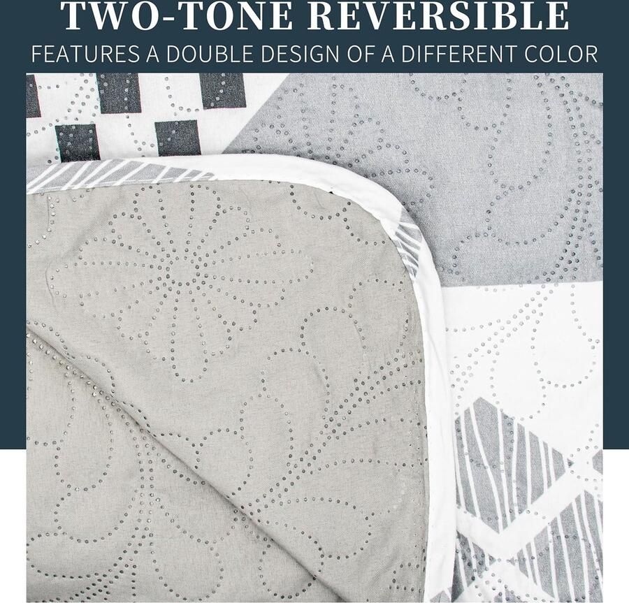 Sprei Bed Omkeerbaar voor lente en zomer + 1 kussensloop 50 x 70 cm Sprei Gewatteerd dekbed Lichtgewicht spreien Dun (180 x 260 cm)