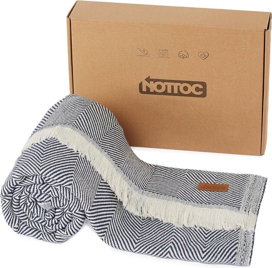 Sprei eenpersoonsbed indigoblauw 100% katoen sofadeken bedsprei bankhoes omkeerbare deken 150 x 200 cm