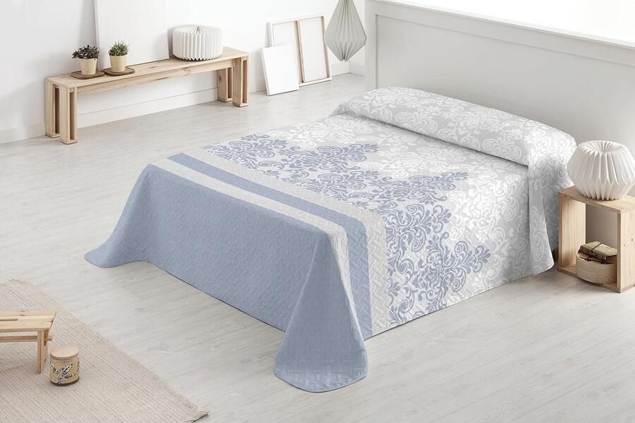 Sprei voor bedden 150 cm Bouti-sprei 250 x 260 cm blauw voor lente en zomer