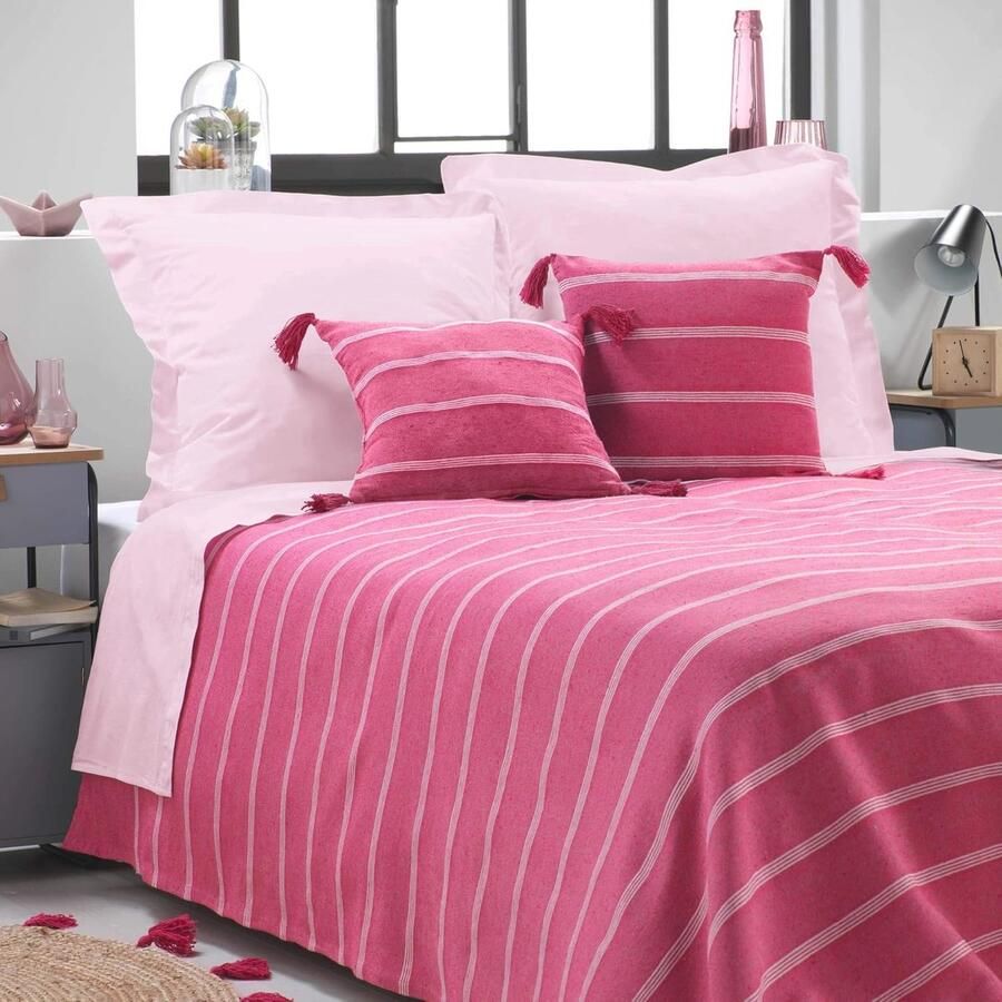 Sprei voor eenpersoonsbed 180 x 220 cm Katoen Jacquard Roze