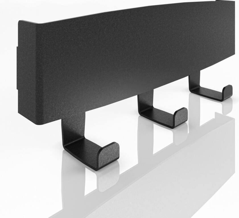Square Steel OvalTouch 3 haaks Wandkapstok matzwart
