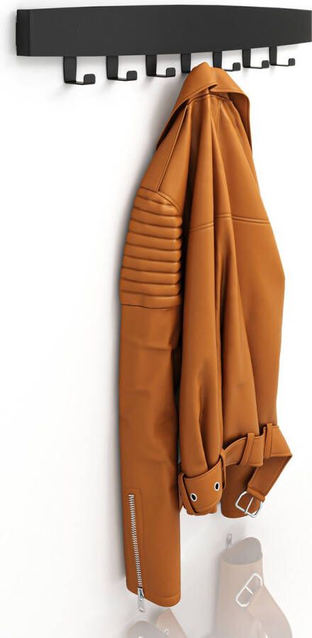 Square Steel OvalTouch Elite 7 haaks Wandkapstok matzwart