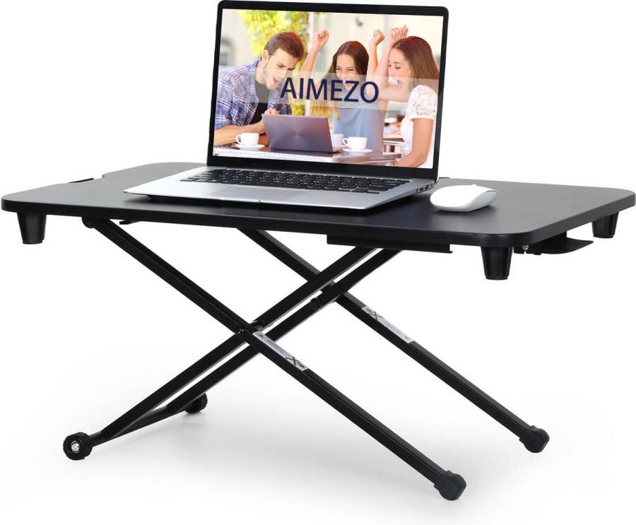 AIMEZO Standing Desk Height-Adjustable Desk 70 x 50 cm Standing Seat Desk Standing Workstation for PC Monitor Laptop 10 kg Capacity