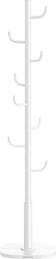 Staande kapstok in cactusvorm met 8 stevige haken met gebogen uiteinden strak en modern design geschikt voor kleding hoeden en tassen 40 x 40 x 175 3 cm wit