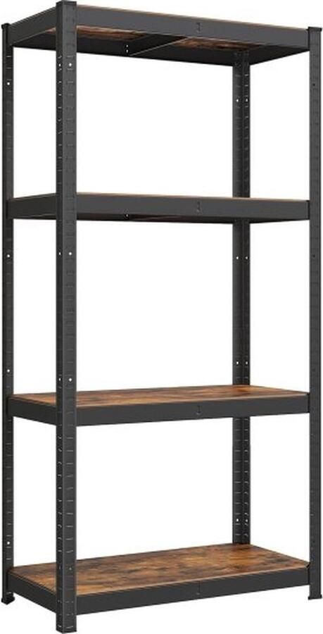 ZAZA Home Staande Kast Met 4 Verstelbare Planken 40X80X160Cm Tot 520Kg Belastbaar Vintage Bruin-Zwart Ideaal Voor Keuken En Woonkamer