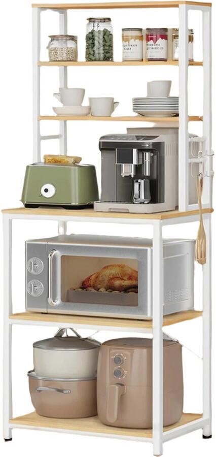 Standing Kitchen Shelf Microwave Shelf 6 Levels Space-Saving 40 x 60 x 167 cm