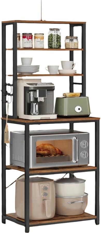 Staande keukenplank magnetronstandaard 6 laag rek ruimtebesparing 40 x 60 x 167 cm