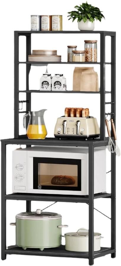 Staande keukenplank magnetronstandaard 6 -laagrek duurzame opslag 40 cm x 60 cm x 167 cm