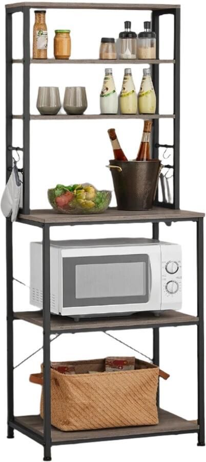 Staande keukenplank magnetronstandaard 6 -laags rekken maximaliseert de ruimte 40 cm x 60 cm x 167 cm