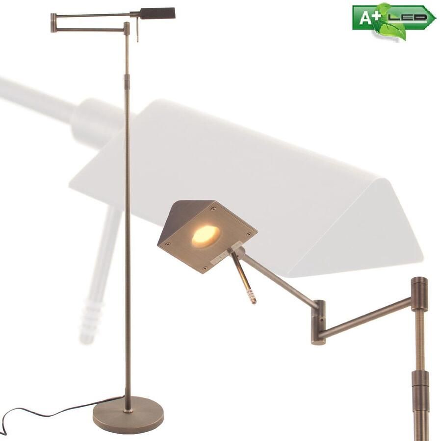 Staande leeslamp Mini Bari brons met dimmer