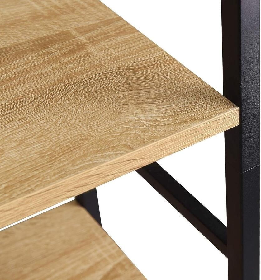 Rootz Living Rootz Staande Plank in Industriële Stijl Opbergrek Boekenkast Elegant ontwerp Robuuste constructie Milieuvriendelijke materialen 50 cm x 30 cm x 176 cm