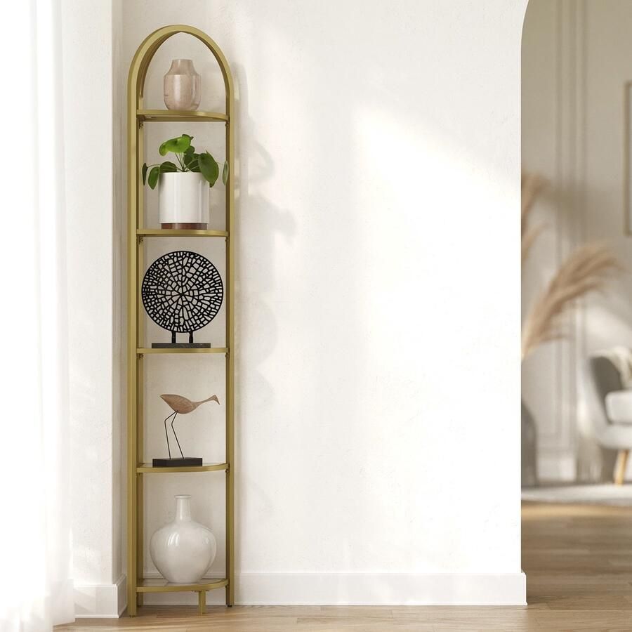 Staande plank met 5 niveaus hoekplank boekenkast