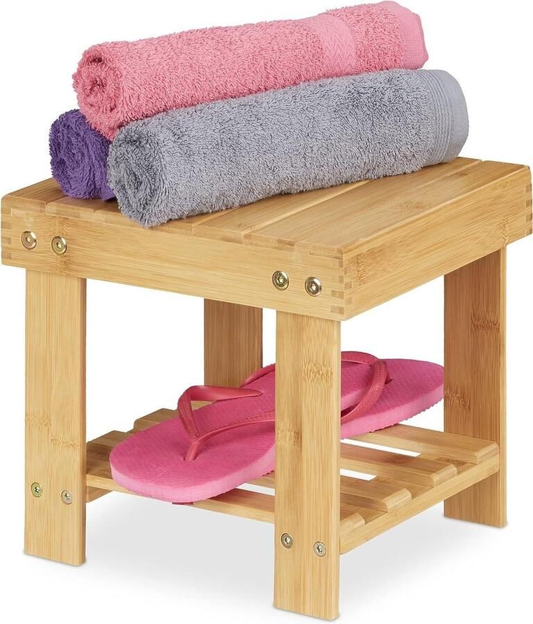 Stabiel bamboe kruk opstapje voor kinderen tot 100 kg HBD 245 x 25 x 27 cm badkamerkruk natuur plantdecoratie Houten kruk