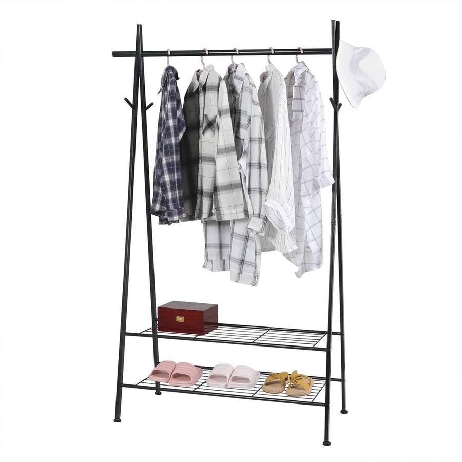 Stabiel Kledingrek met Schoenenrek en Haken Modern Ontwerp voor Elke Ruimte