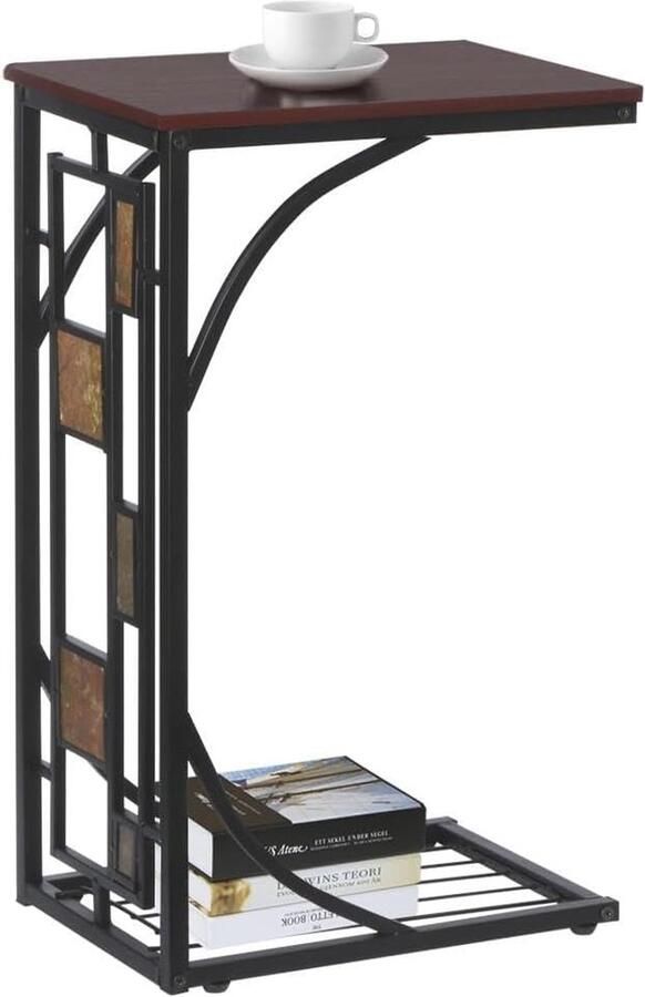 Stabiele bijzettafel met praktische legplank Multifunctionele salontafel voor woonkamer slaapkamer en meer