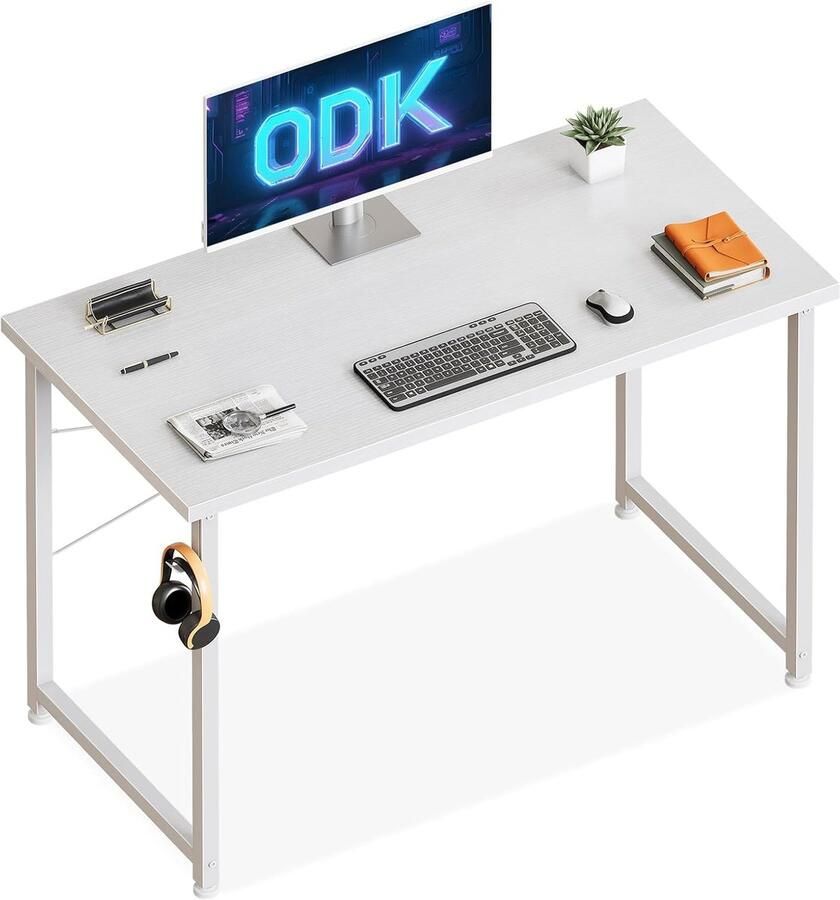 Stabiele Computerbureau met Opbergtas en Hooftelefoonhaak Modern Schrijftafel voor Thuis en Kantoor 100 x 48 cm