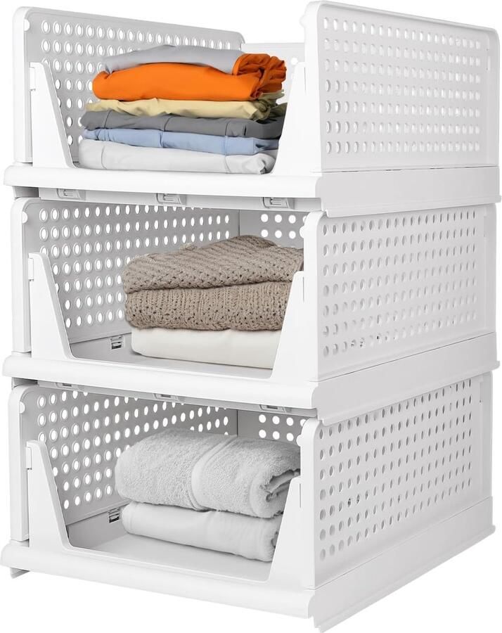 Stackable Storage Box Stackable Folding Wardrobe Plastic Folding Storage Chests Drawer Wardrobe Organizer Rack voor Bedroom Kitchen Bathroom