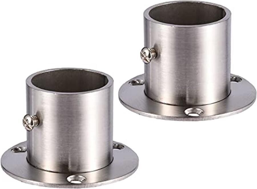Stainless Steel Cabinet Rod Flange Holder 32mm Wandmontage Steun voor Kledingrail Handdoekhanger