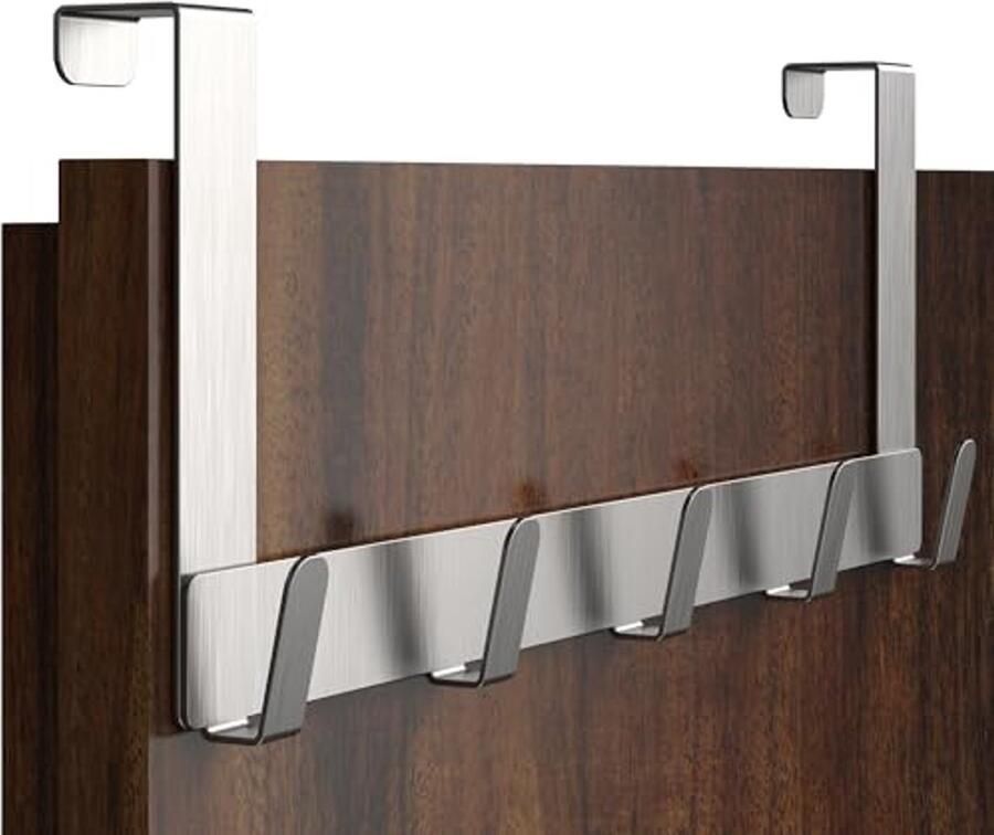 Stainless Steel Door Coat Rack Premium Space-Saving Coat Hook and Towel Rack