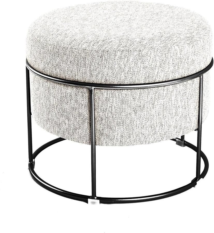 Stalen frame kruk zwart gemêleerde crèmekleurige zitting 1 stuk