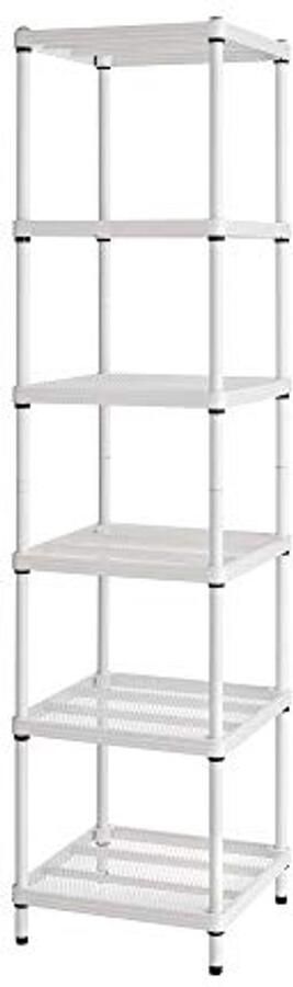 Stalen Opbergrek met Draadplanken Wit 45 x 45 x 180 cm