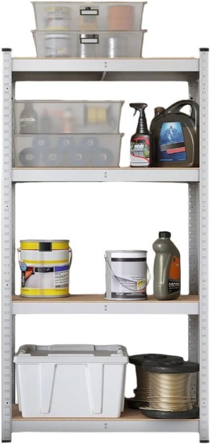 Stand Shelf Bookshelf Warehouse Shelf Heavy Duty Steel & MDF 40 x 80 x 160 cm