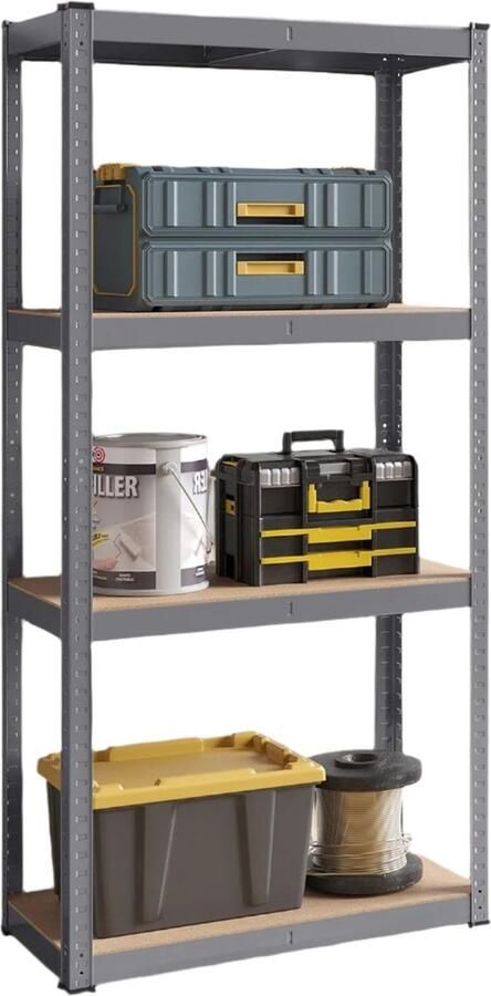 Stand Shelf Bookshelf Warehouse Shelf Heavy-Duty Steel Frame 40 x 80 x 160 cm