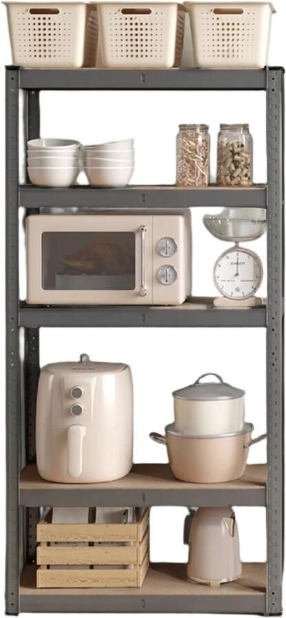 Stand Shelf Bookshelf Warehouse Shelf Sturdy Steel Frame 30cm x 75cm x 150cm