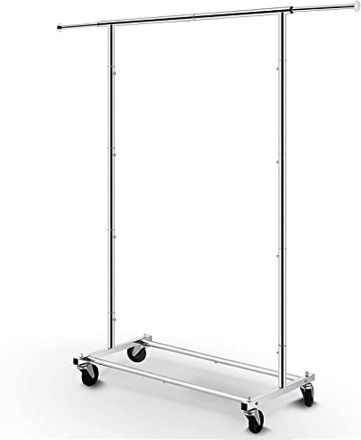 Standaard Kledingrek op Wielen – Verplaatsbare Kleding Organizer voor Hangende Kleding