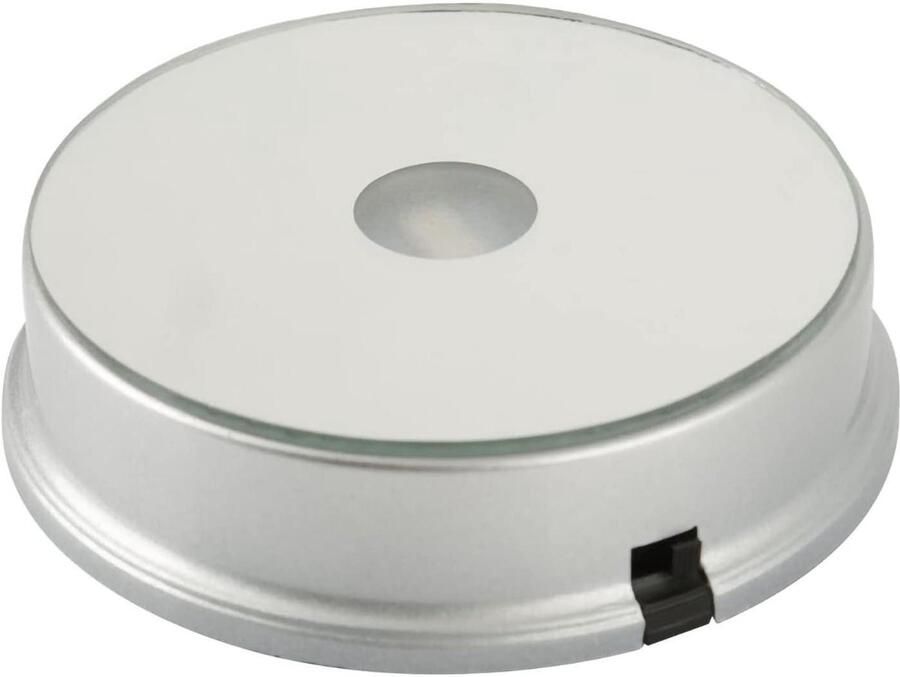 Standaard Kleurrijk LED licht Kristallen Display Standaard voor Kristallen Glaskunst en Huisdecor Rond Spiegel 2 Lampen Batterijtype