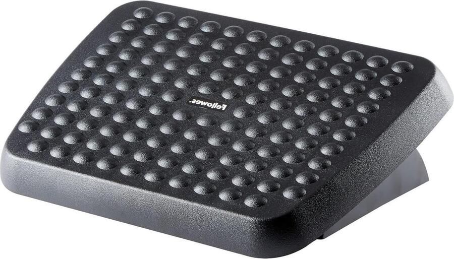 Standaard voetensteun in 2 hoogtes verstelbaar Fellowes met vrij beweegbaar platform gerecycled plastic kantoor thuiskantoor zwart Foot rest