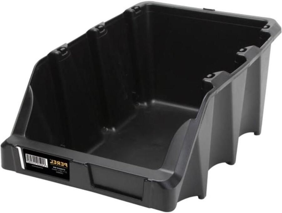 Stapelbak stapelbaar kunststof 217 x 360 x 155 mm zwart Perel