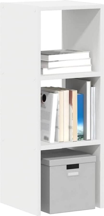 Stapelbare Boekenkast 30x30x80 cm Bewerkt Hout in Wit voor een Industrieel Interieur