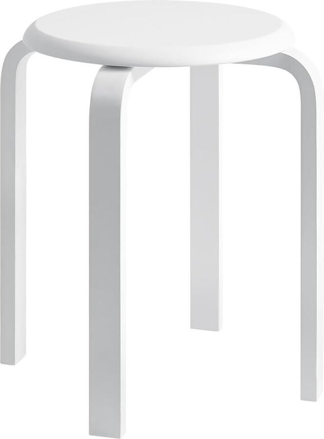 Retadou Stapelkruk massief hout kruk huisbank houten kruk mode creatieve kruk moderne eettafel kruk volwassenen eetkamerkruk wit 40 x 44 x 33 cm RF-717