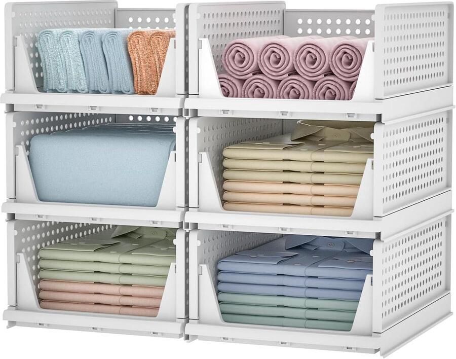 Stapelbare ladebox organizer opbergdoos voor kleding en keuken in slaapkamer kledingkasten slaapkamer