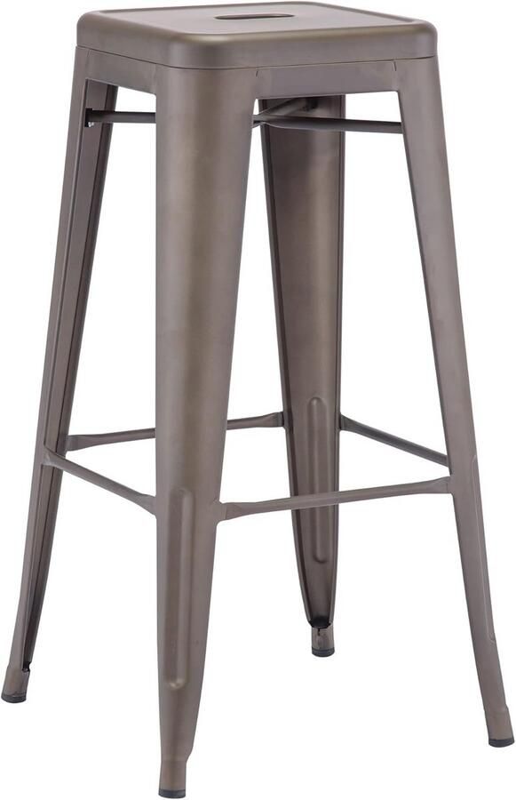 Stapelbare metalen barkruk met voetensteun en industrieel design zithoogte 76 cm