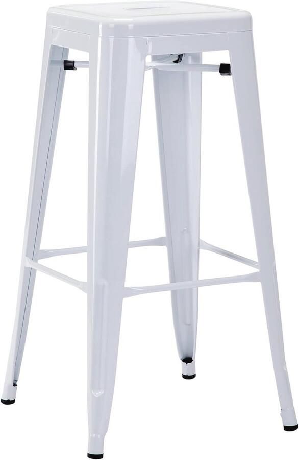 Stapelbare Metalen Barkruk met Voetensteun Industrieel Design Zithoogte 76 cm Ruimtebesparend en Comfortabel