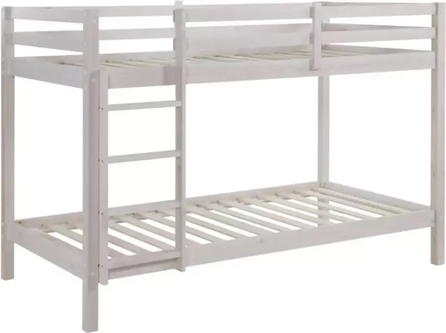 Stapelbed ANICET 2 x 90 x 190 cm Massief grenen Gebleekt L 198 cm x H 140 cm x D 97 cm