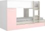 Stapelbed met slaaplade en opbergruimtes 3 x 90 x 190 cm Wit naturel en roze ANTHONY L 244 cm x H 150 cm x D 112 cm - Thumbnail 2