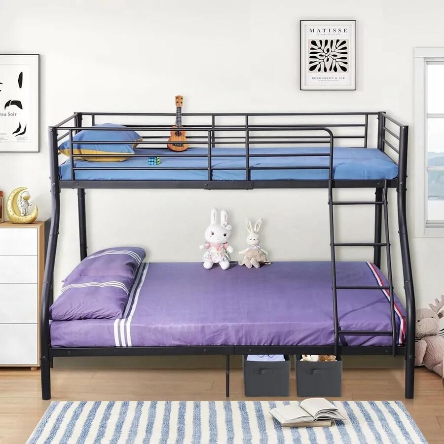 Stapelbed Metalen Hoogslaper 140x200 cm en 90x200 cm