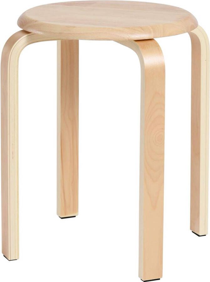 Stapelkruk massief hout kruk huisbank houten kruk mode creatieve kruk moderne eettafel kruk volwassenen eetkamerkruk natuur 40 x 44 x 33 cm RF-752