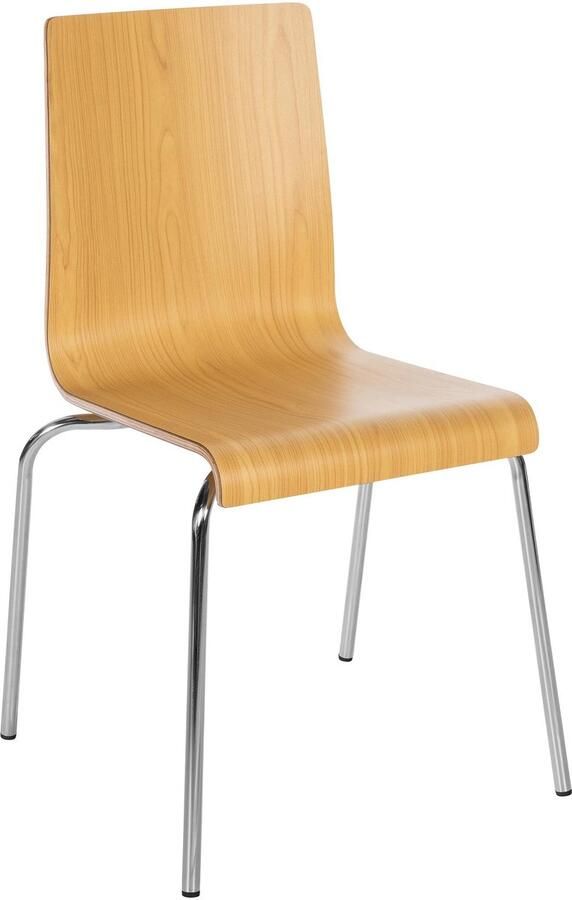 Clp Gahanna Vergaderstoel Bezoekersstoel Stapelstoel met rugleuning Bistrostoel met vloerbeschermers natura