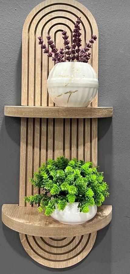 STAR&STER Decoratieve wandplank van eikenhout 54x16 cm Multifunctionele Plank minimalistische stijl geeft je huis een moderne touch